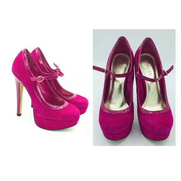 Bakers Shoes Bakers Shoe 7m Mary Jane Platform Pink Suede Poshmark
